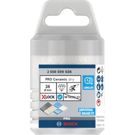 Bosch 1x PRO Multi Material Dry Diamond Core Cutters for X-Lock and Small Angle Grinders (for Tiles, Hard tiles, Ø 38 mm, Professional Accessory Small Angle Grinder)