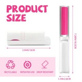 8 Pack Small Washable Reusable Lint Roller, Travel Size Gel Sticky Lint Roller, Portable Foldable Stick It Pet Hair Remover Cleaner for Clothes Furniture Household (Red)