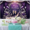 Saoplasa Birthday Backdrop 71 x 43 Inch Happy Birthday Purple