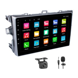 Car Stereo for Toyota Corolla 2007-2012 with Wireless Apple Carplay and Android Auto,9 Inch Touch Screen Car Radio with 4K Camera Support BT/Mirror Link/FM/WiFi/GPS Navigation, 2GB+32GB,