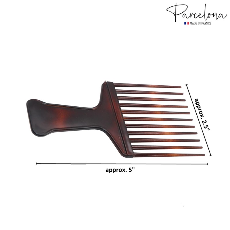 Parcelona French Afro Wide Shell Brown Large 5” Celluloid Set