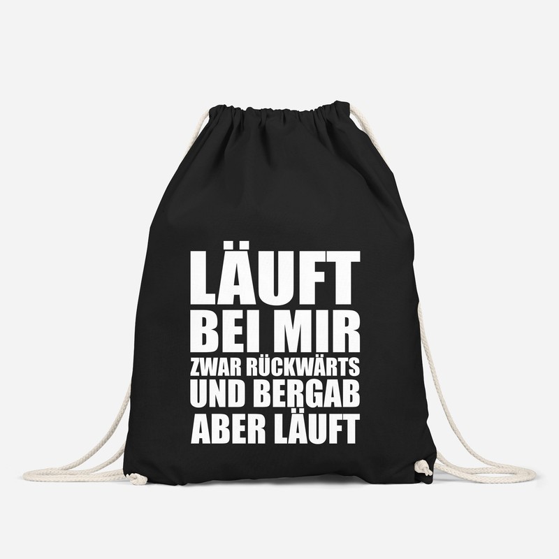 Autiga Gym Bag with German Text "l?uft bei Mir Hipster