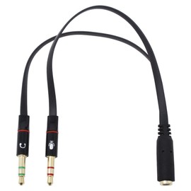 INEX AVC-07 Headphone + Microphone Plug - 4 Pole Mini Jack Splitter Cable 20cm