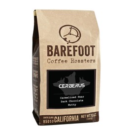 Barefoot Coffee "Cerebus, Honduras FTO" Dark Roasted Fair Trade Organic Whole Bean Coffee - 12 Ounce Bag