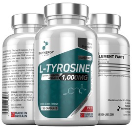 L-Tyrosine (Premium German Grade) Maximum Strength L tyrosine 1,000mg | 120 Vegan Capsules 2X Strength Tyrosine l tyrosine 1000mg Essential Amino Acids