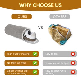 Shoe Wash Bag Washing Machine, 2 Pieces Shoes Wash Bag, Reusable Wash Bag Shoes with Hidden Zip, Shoe Bag Washing Machine with Shoe Tree 2 Pairs for All Shoe Types