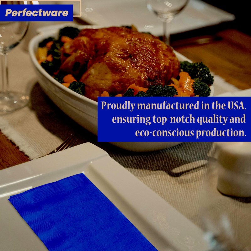 2 Ply Navy Blue Dinner Napkins - Pack of 50ct