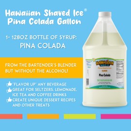 Hawaiian Shaved Ice Syrup, Pina Colada, Gallon
