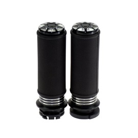 HDBUBALUS Motorcycle Hand Grips Black 1" 25mm CNC Non-Electronic Handle Bar Fit for Harley Dyna Softail 96-Later VRSC XL XR
