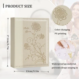 Artmag 4x6 50 Pockets 2 Pack Small Photo Album Leather Cover Picture Album Each Holds 50 4x6 Pictures for Wedding Baby Vacation Beige