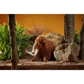 Living Nature Large Woolly Mammoth, Realistic Soft Cuddly Prehistoric Toy, Naturli Eco-Friendly Plush, 20cm, Brown