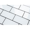 CASAPALACE White Peel and Stick Glass Tile, Subway Glass Backsplash