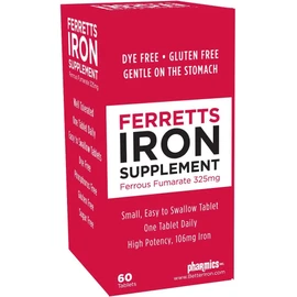 Ferretts Tablets Iron Supplement (325 mg Ferrous Fumarate) (Pack of 3)