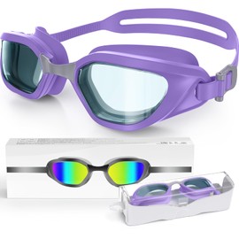 Zeligerstar Swimming Goggles, Goggles Swimming Adult with 3 Sizes Nose Bridges, Anti-Fog UV Protection No Leaking Adjustable Swim Goggles for Men Women Junior