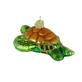 Old World Christmas Ornaments: Turtles Glass Blown Ornaments for Christmas Tree, Green Sea