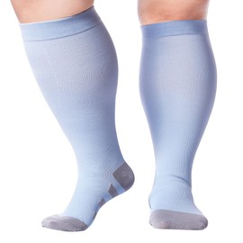 Abodhu Plus Size Compression Socks for Women& Men 15-20mmHg Wide Calf Knee High Socks
