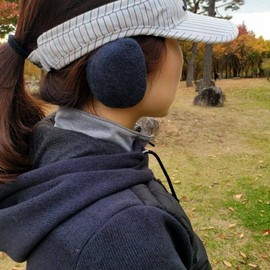 Snap-On Outdoor Winter Ear Warmer Earmuffs Ear Warmer (Black)-L