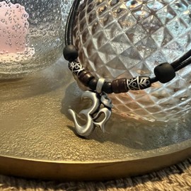 HANA LIMA Surfer Necklace Om Shiva Buddha India Leather Necklace Surfer Necklace, Leather, No Gemstone