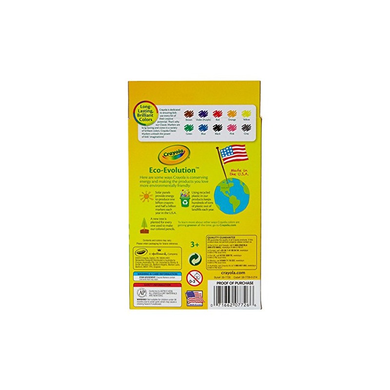 Crayola Fine Line Markers, Assorted Classic 10Ct - Pack of