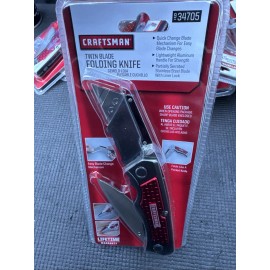 Sears Craftsman Nos Twin Blade Folding Knife 34705 Red Quick Change Utility Pkt