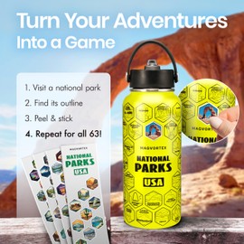 32oz Insulated Yellow Water Bottle with Durable Stickers – Stainless Steel Sports Water Bottle with Spout Lid – Insulated Thermos for Cold and Hot Drinks – Large Metal Bottle for Gym, Hiking, Camping