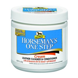 Horseman'S One Step - Limpiador y acondicionador de piel - Tratamiento de crema acondicionador de vinilo/cuero - Limpiar y proteger - Restaurar y prevenir la sequedad, 15 onzas