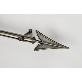 Drapery Hardware New Decorative Curtain Rod #25, 48-84 inch, Antique Brass