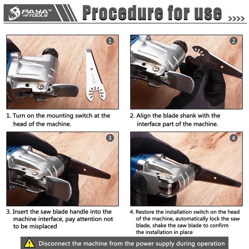 PAYA TOOLS 3" Tapered Universal Sealant Cutter,Oscillating Multi Tool Hook