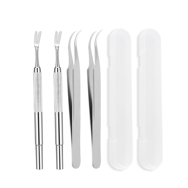 Yogini Stainless Steel Tick Remover Kit,Tick Tweezers, Tick Fork and
