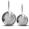 LOLYKITCH 8.5-12 Inch Tri-ply Stainless Steel Frying Pan Set,Skillets,Chef's Pan,Induction