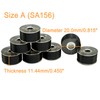 New Brothread 25pcs Black 70D/2 (60WT) Prewound Bobbin Plastic Size