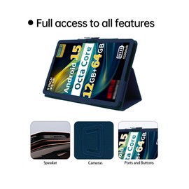 Case for Topsand M8/HAOVM M8 2025 Android 15 Tablet 8 inch，WUNIAK Premium Leather Business Folio Stand Cover for HAOVM M8 2025 Android 15 Tablet 8 inch with Hand Strapt,Blue