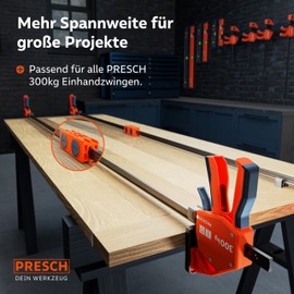 PRESCH Connecting Adapters Pack of 2 - Connector for PRESCH Single-Handed Clamps with 300 kg Clamping Force - Durable Performance Thanks to Reinforced Fibreglass Housing - Release Buttons for Easy Use