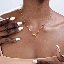 Make A Wish Necklace for Women Heart Initial Necklace Dainty Letter Necklace Monogram Name Necklace Women Trendy Stuff Under 5 Dollar Items for Teen Girls Trendy Alphabet Necklace Initial Pendant Necklace Birthday Christmas Gifts for Girls