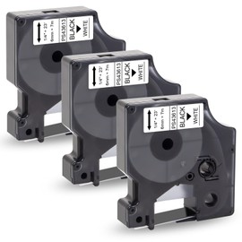 Pristar Compatible with D1 Label Tape 6 mm x 7 m Replacement for Dynmo 43613 Label Tape Black on White, Compatible with Dynmo LabelManager 160 210D 260P 280 360D 420P 500TS 640CB Labelling Device