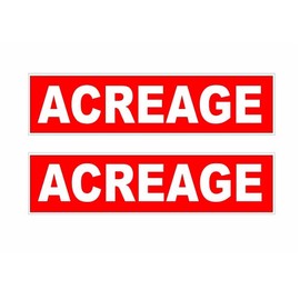2-6x24 Acreage Real Estate Rider Sign Red Reverse Out