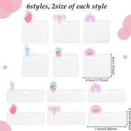 INFUNLY 12PCS 6 Styles Medical Organ Nurse & Doctor Decorative Lung ID Badge Topper Buddy Toppers for Students