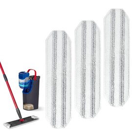 Vosante High‑Friction PP Fiber Mop Replacement Pads — Machine‑Washable Flat Mop Refills, Durable Scrubbing Pads for Tough Stains — Velcro Snap-On, 3‑Pack