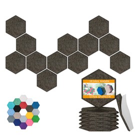 Hexagonal Acoustic Panels-12 Pack High-Density Sound Absorbing Panels 12"X10"X0.4" for Enhanced Noise Reduction, DIY Design, Idea for Studios, Offices, and Home Theaters(Coffee Brown)