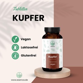 Copper Tablets - 365 Vegan Tablets - 3 mg Copper per Daily Dose - Tasteless, High Dose, No Unnecessary Additives - Made in Germany