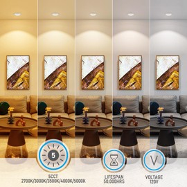 TORCHSTAR 4 Inch 5CCT Retrofit LED Gimbal Recessed Light, Dimmable LED Recessed Downlight, CRI90+, 10W Swivel Directional Recessed Lighting, Adjustable Recessed Can Light, ETL Listed, Pack of 4