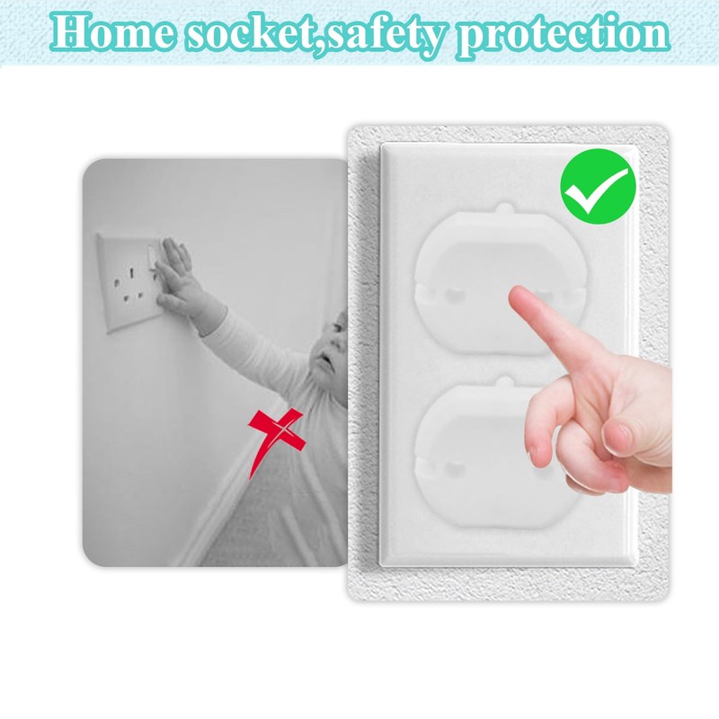Fielect Outlet Plugs Covers Childproof EU Plug Protectors Electric Socket