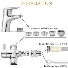Sneatup Faucet Aerator to Garden Hose Diverter (5 adapters + Quick Connector)