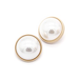 5 PCS Pearl Gold Metal Women Coat Buttons for Clothing Sweater Decoration Sewing Crafts Accessories (#5, 23mm)