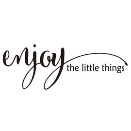 Enjoy The Little Things - Pure Balck Vinyl Wall Decal Quotes Art Letters Handwriting Room Décor Motto Words Nursery Inspirational Sayings Living Room Decoration