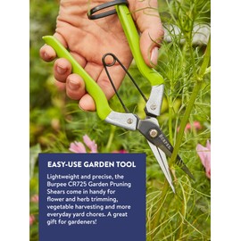 Burpee CR725 Garden Pruning Shears - Garden Hand Tools - Lightweight Precise Pruners for Gardening - Great for Flower Trimming or Vegetable Harvesting - Gardener Gifts