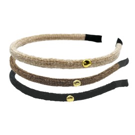 Pack of 3 Women's Hair Hoops, Velvet Headbands, Thin Headbands, Vintage Headbands, Hair Accessories Headbands, Headbands for Women and Girls