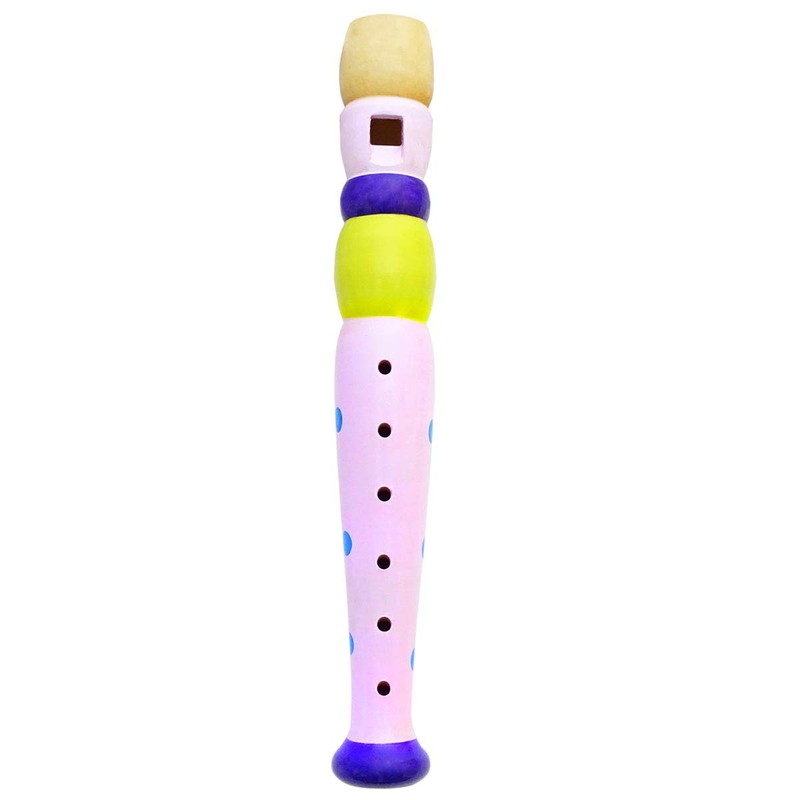 keepdrum KFL1PK Pink Purple Lilac Wooden Flute for Children Kids