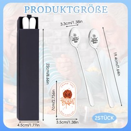 Grandma and Grandpa Gift, Pack of 2 Gifts Coffee Spoons with Engraving, Stainless Steel Tea Spoon for Best Grandparents for Father's Day, Mother's Day, Father's Day Gift for Grandpa, Mother's Day