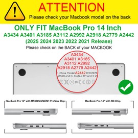 Fintie Case for MacBook Pro 14 Inch A3434 A3401 A3185 A3112 A2992 A2918 A2779 A2442 with M5 M4 M3 M2 M1 Chip (2021-2025) - Heavy Duty Rugged Hard Shell Cover with TPU Bumper, Glittering